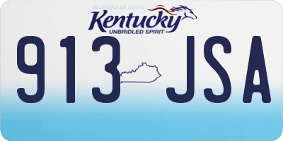 KY license plate 913JSA