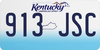KY license plate 913JSC