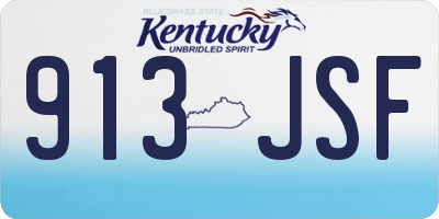 KY license plate 913JSF