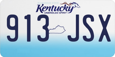 KY license plate 913JSX