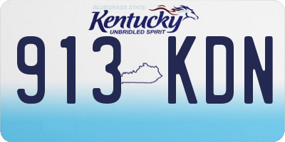 KY license plate 913KDN