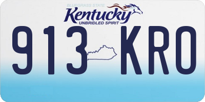 KY license plate 913KRO
