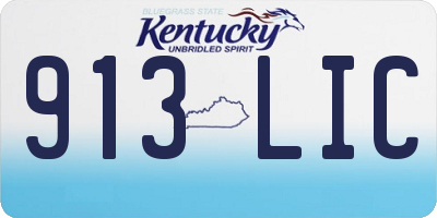 KY license plate 913LIC