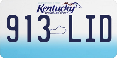KY license plate 913LID