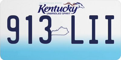 KY license plate 913LII
