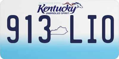 KY license plate 913LIO