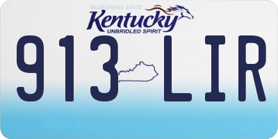 KY license plate 913LIR