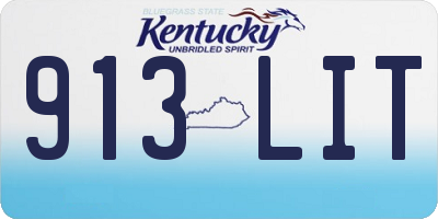 KY license plate 913LIT