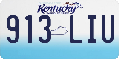KY license plate 913LIU