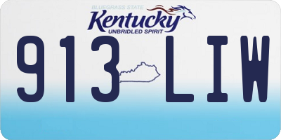 KY license plate 913LIW