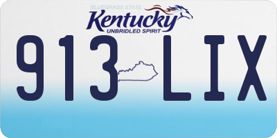 KY license plate 913LIX
