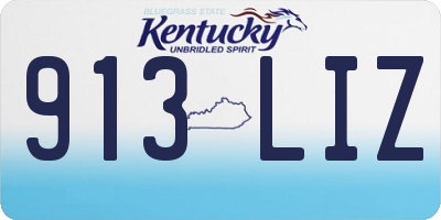 KY license plate 913LIZ