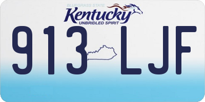 KY license plate 913LJF