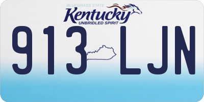 KY license plate 913LJN