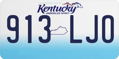 KY license plate 913LJO
