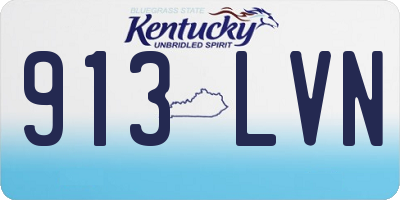 KY license plate 913LVN