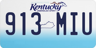 KY license plate 913MIU