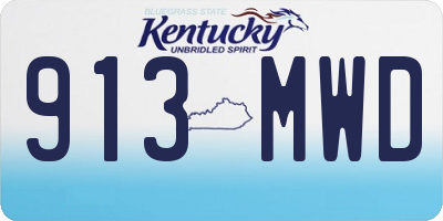 KY license plate 913MWD