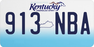 KY license plate 913NBA