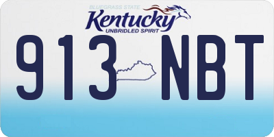 KY license plate 913NBT