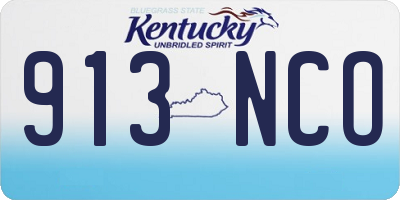 KY license plate 913NCO
