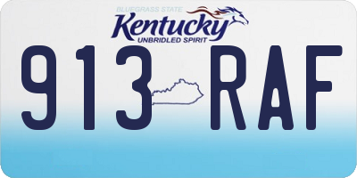 KY license plate 913RAF