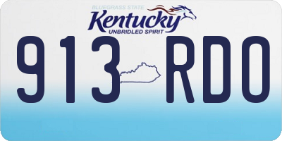 KY license plate 913RDO