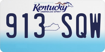 KY license plate 913SQW