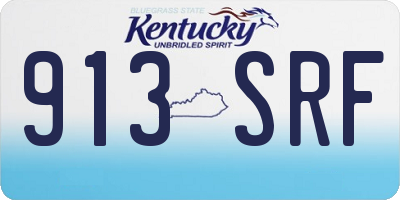KY license plate 913SRF