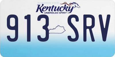 KY license plate 913SRV