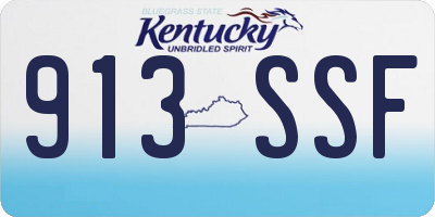 KY license plate 913SSF
