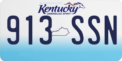 KY license plate 913SSN