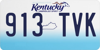 KY license plate 913TVK