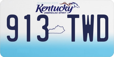 KY license plate 913TWD