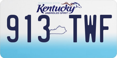 KY license plate 913TWF