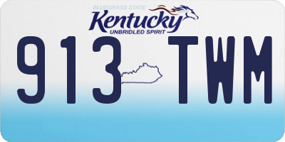 KY license plate 913TWM