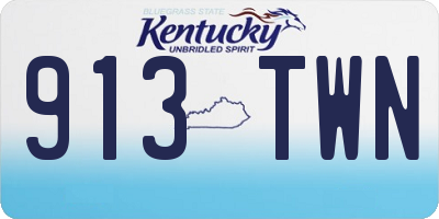 KY license plate 913TWN