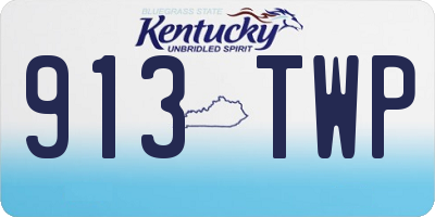 KY license plate 913TWP