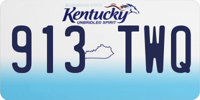 KY license plate 913TWQ