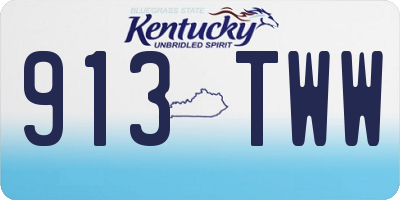 KY license plate 913TWW