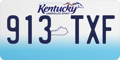 KY license plate 913TXF