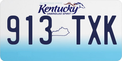 KY license plate 913TXK