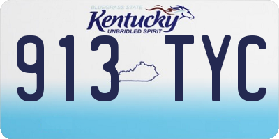 KY license plate 913TYC