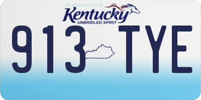 KY license plate 913TYE