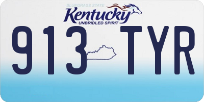 KY license plate 913TYR