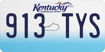 KY license plate 913TYS