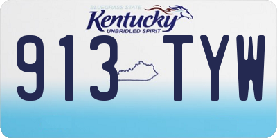 KY license plate 913TYW