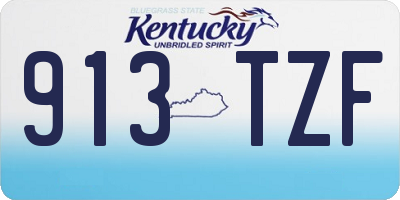 KY license plate 913TZF