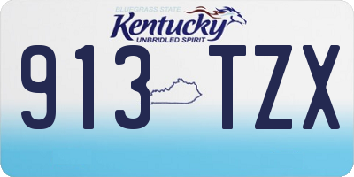 KY license plate 913TZX