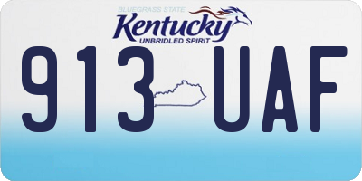 KY license plate 913UAF